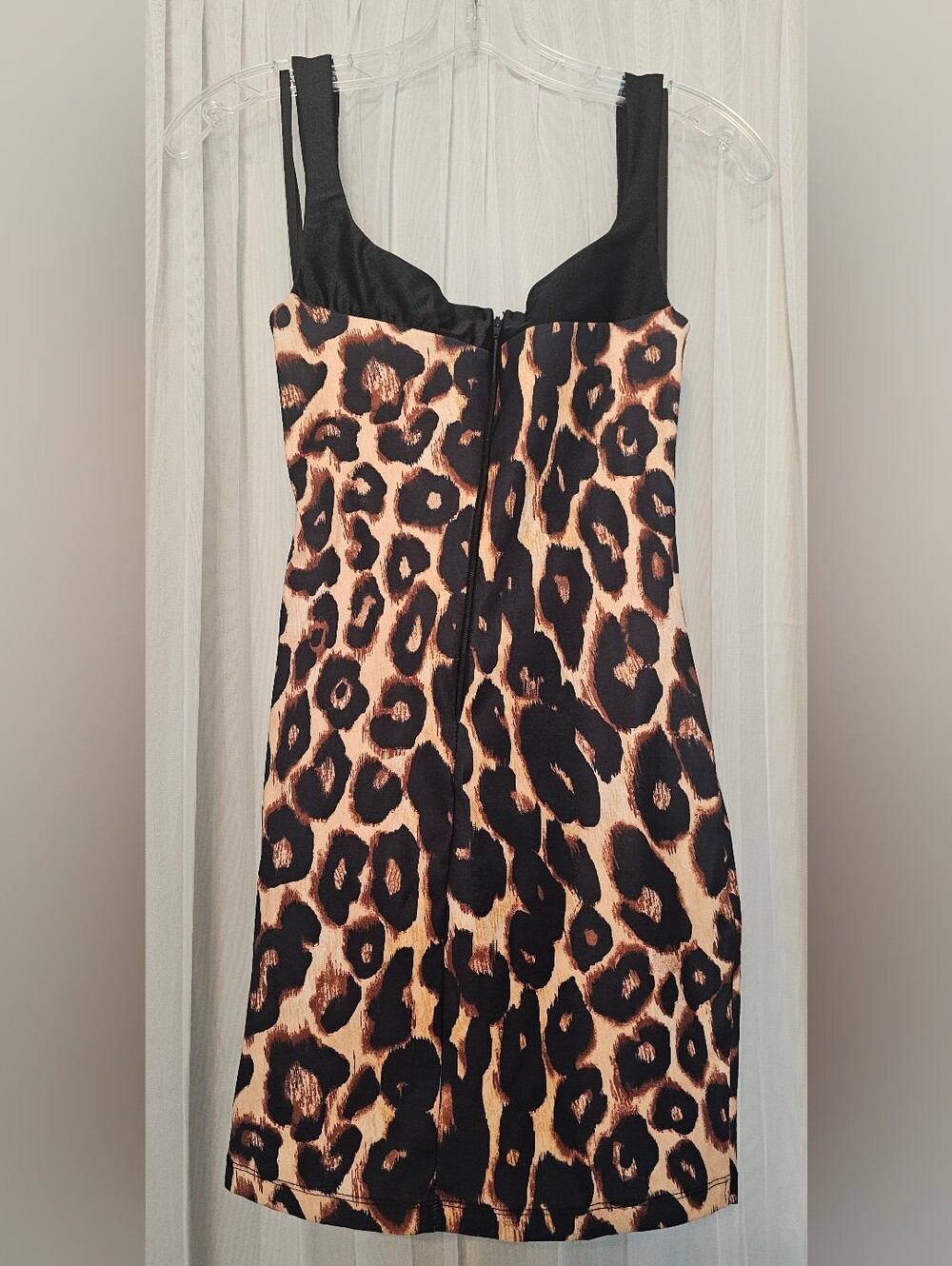 Seni & Cade Leopard Print Mini Dress with Black Sequin Trim - Size XS - Picture 3 of 3